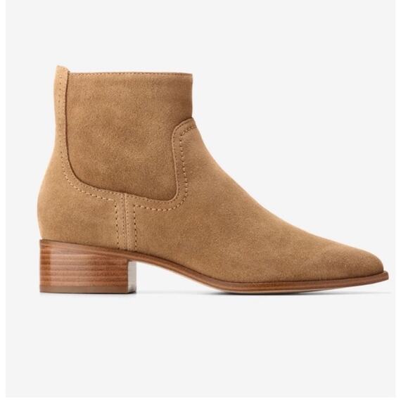 Cole Haan Naia Suede Ankle Toffee Boots - Sz 9.5B